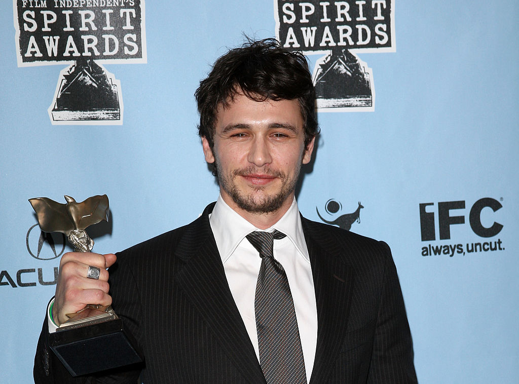 Actor James Franco poses with the Best Supporting Male award for &quot;MILK&quot; at the 24th Annual Film Independent