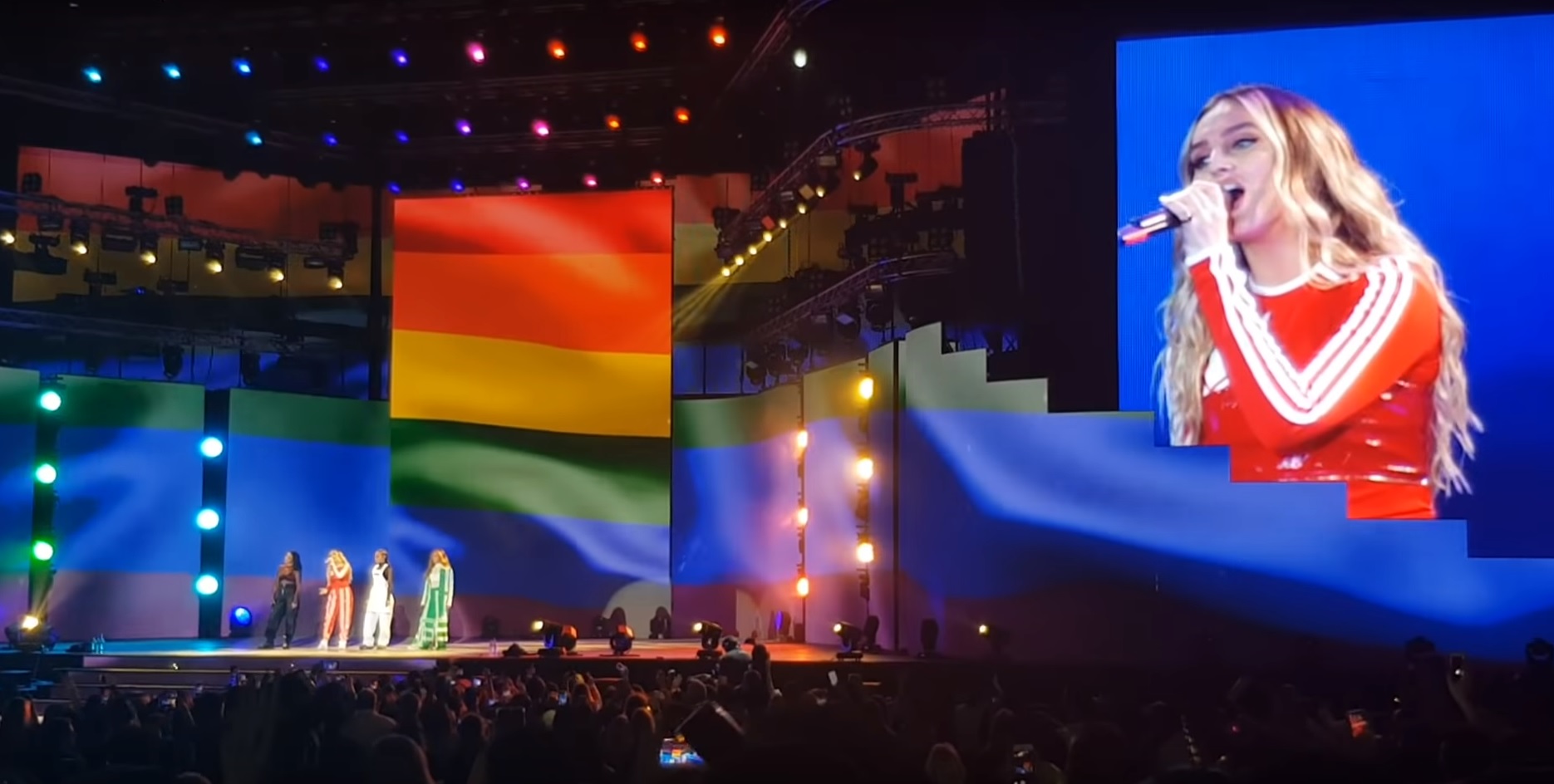 Little Mix perform under giant rainbow flag in Dubai, where gay sex is illegal