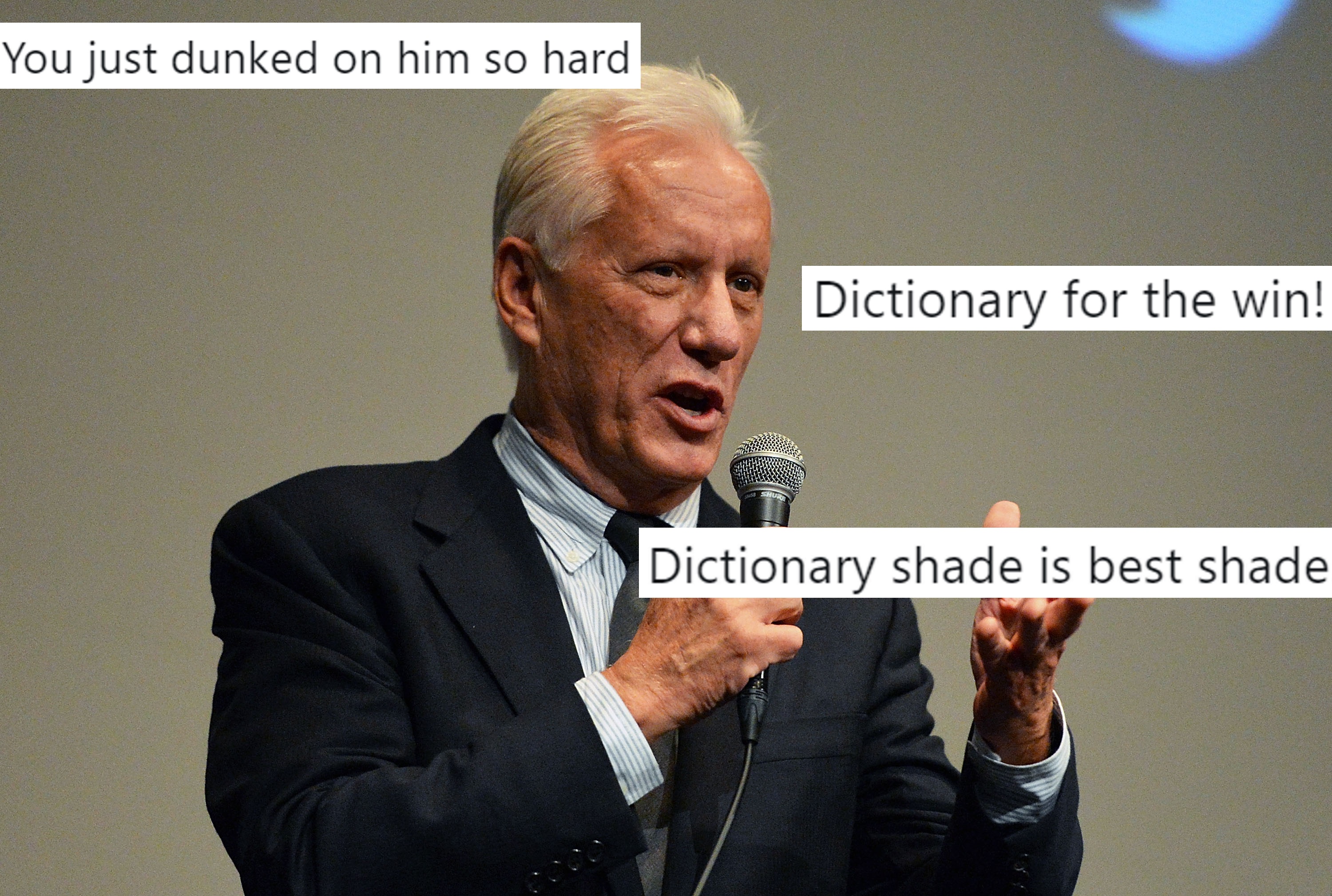 The dictionary has destroyed actor James Woods for an anti-trans tweet
