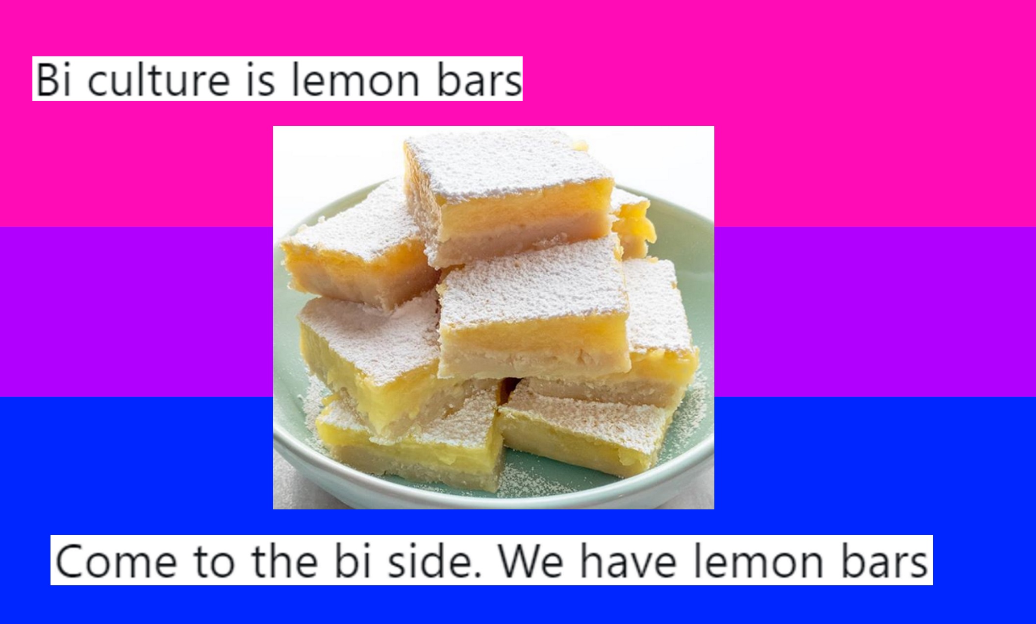 Lemon bars are the official snack of bisexual people, says internet
