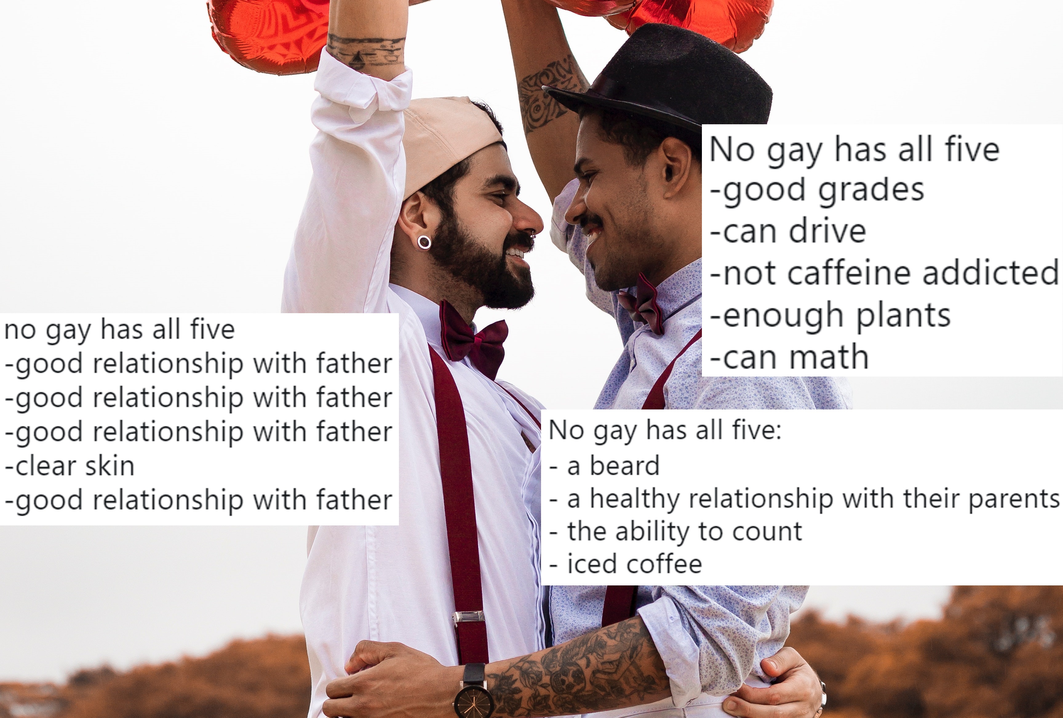 'No gay has all five' is the best new gay Twitter meme