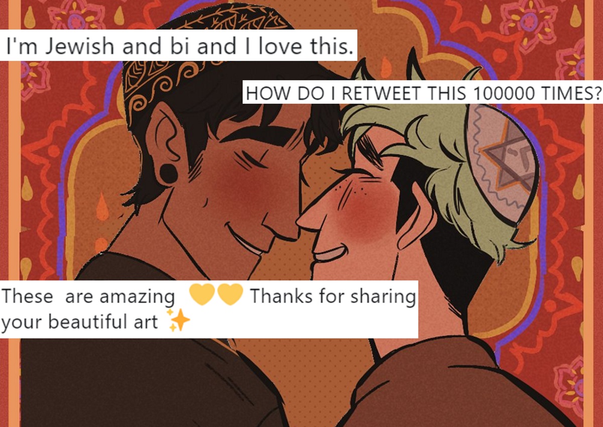 Gay art depicting Jewish and Muslim same-sex couples goes viral