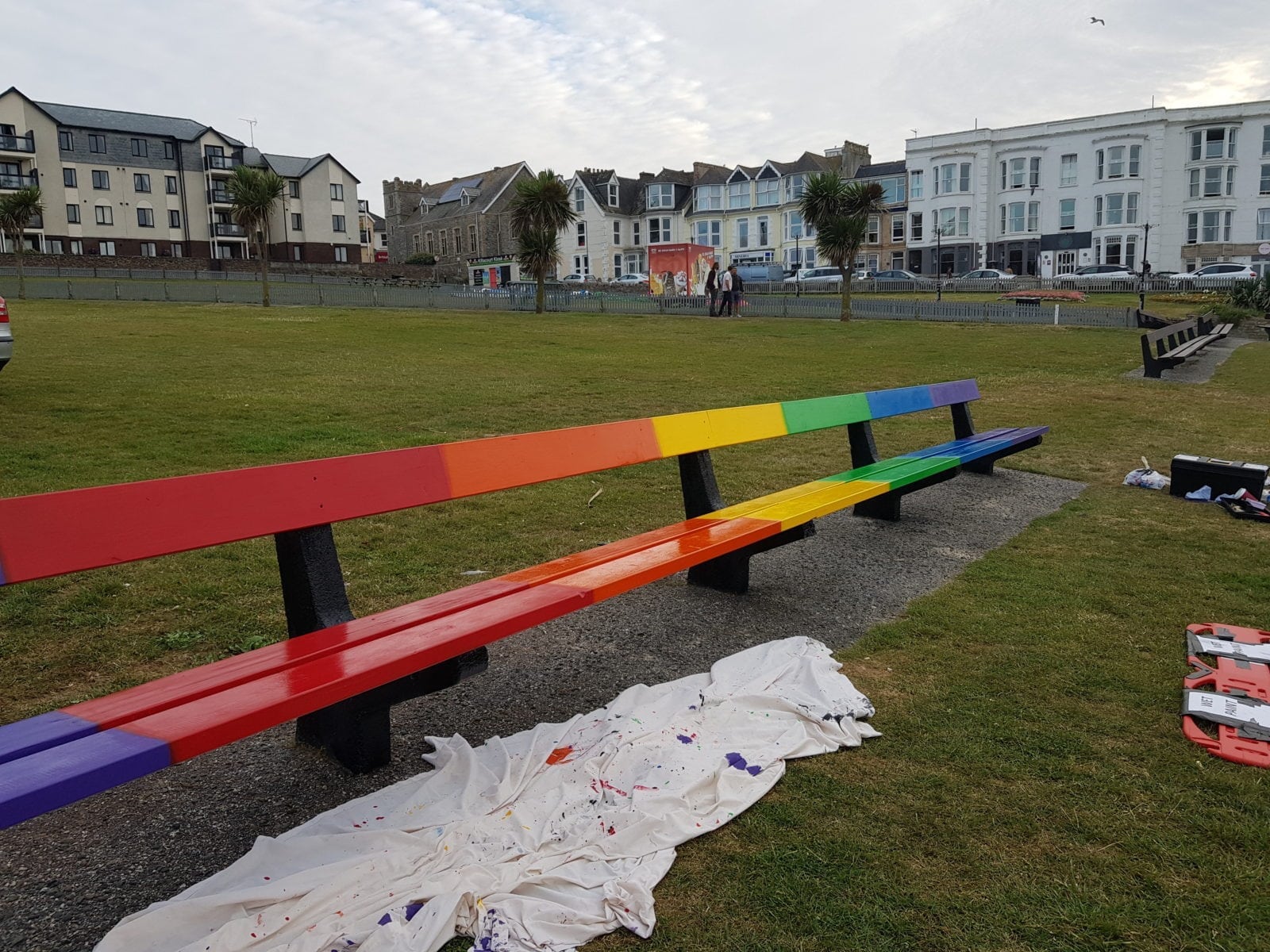 Anti-gay thug smears poop on Pride bench, writing 'F***ing Queers'