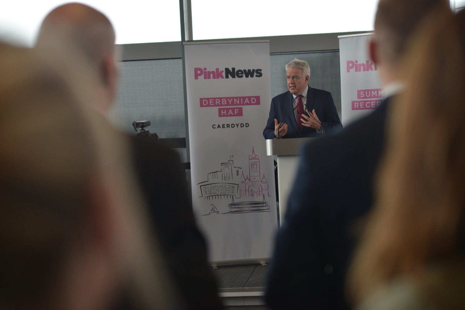 Politicians and LGBT+ campaigners gather at the Welsh Assembly for the PinkNews summer reception in Cardiff