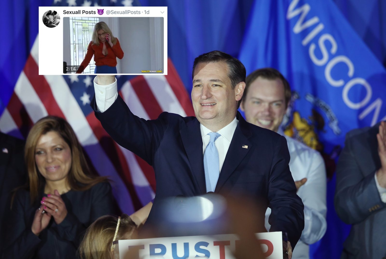 Anti-gay evangelical Ted Cruz was caught liking a bisexual adult film on Twitter, and people are disturbed