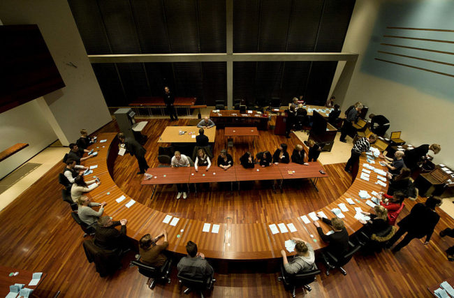 Pranksters blasted lesbian porn at a Dutch electoral vote count