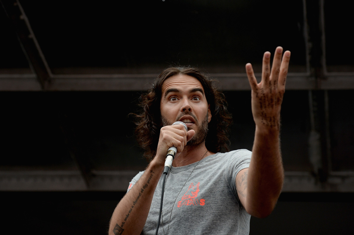 Russell Brand announces birth of first baby after saying they won't have gender 'imposed' on them