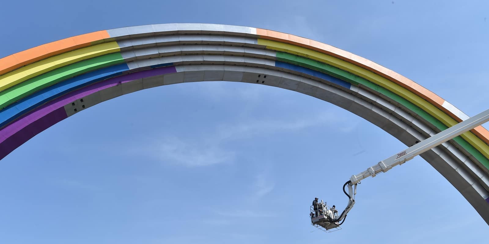 Eurovision Song Contest pokes fun at Kyiv's unfinished rainbow arch after anti-LGBT protests