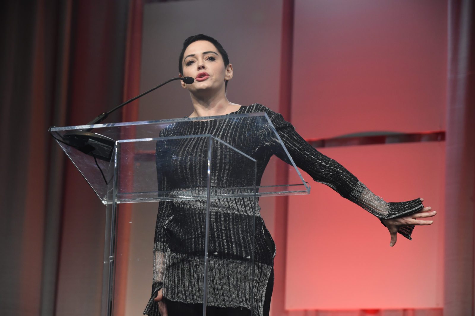 Rose McGowan claims there's a conspiracy to discredit her after hurling abuse at transgender woman