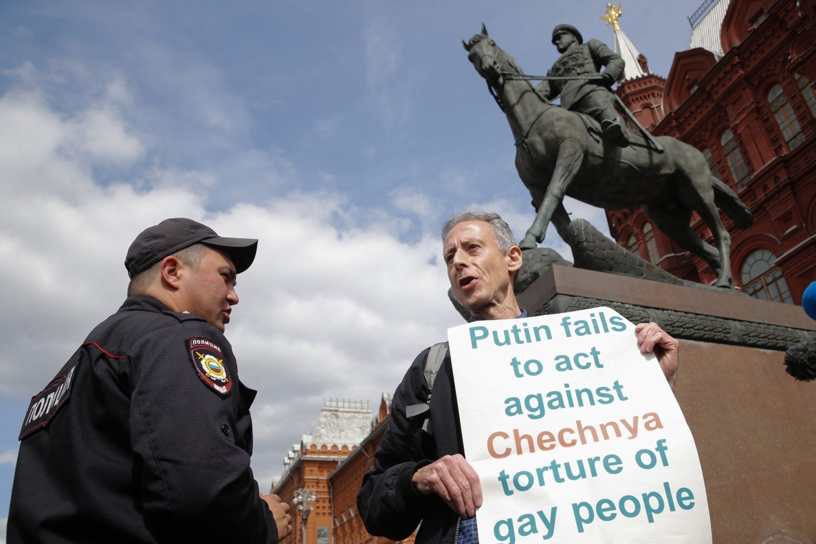 Peter Tatchell leaves Russia after arrest for LGBT protest at World Cup