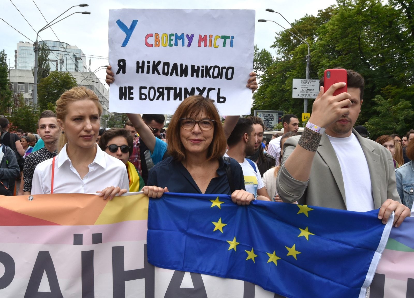 Ukrainians march for LGBT+ rights after five hoax bomb scares