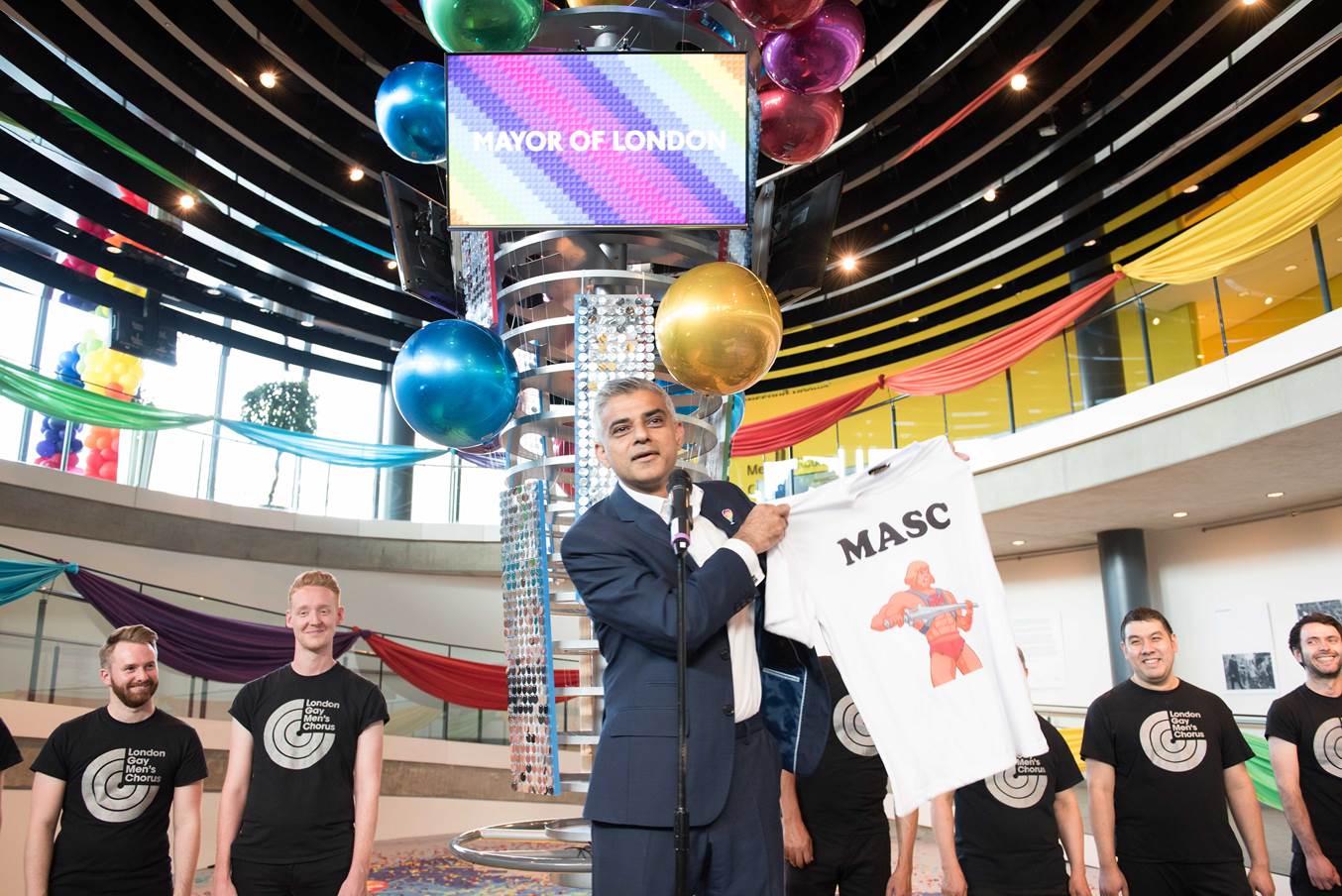 Mayor of London Sadiq Khan reveals he owns 'MASC' t-shirt as he celebrates Pride in London