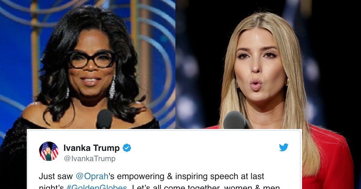 Ivanka Trump praised Oprah's sexual harassment speech and people are baffled