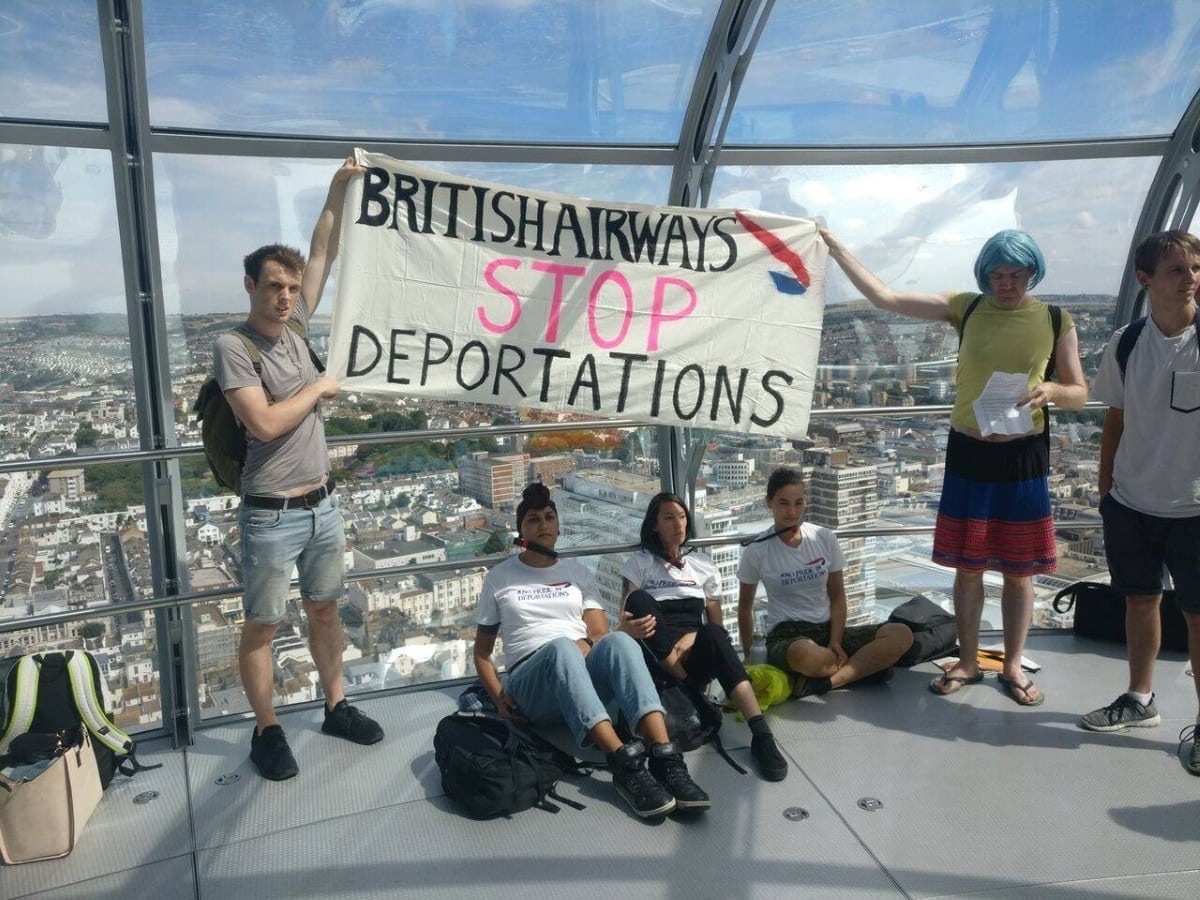 Brighton Pride protesters occupy British Airways tower to challenge 'devastating' deportations