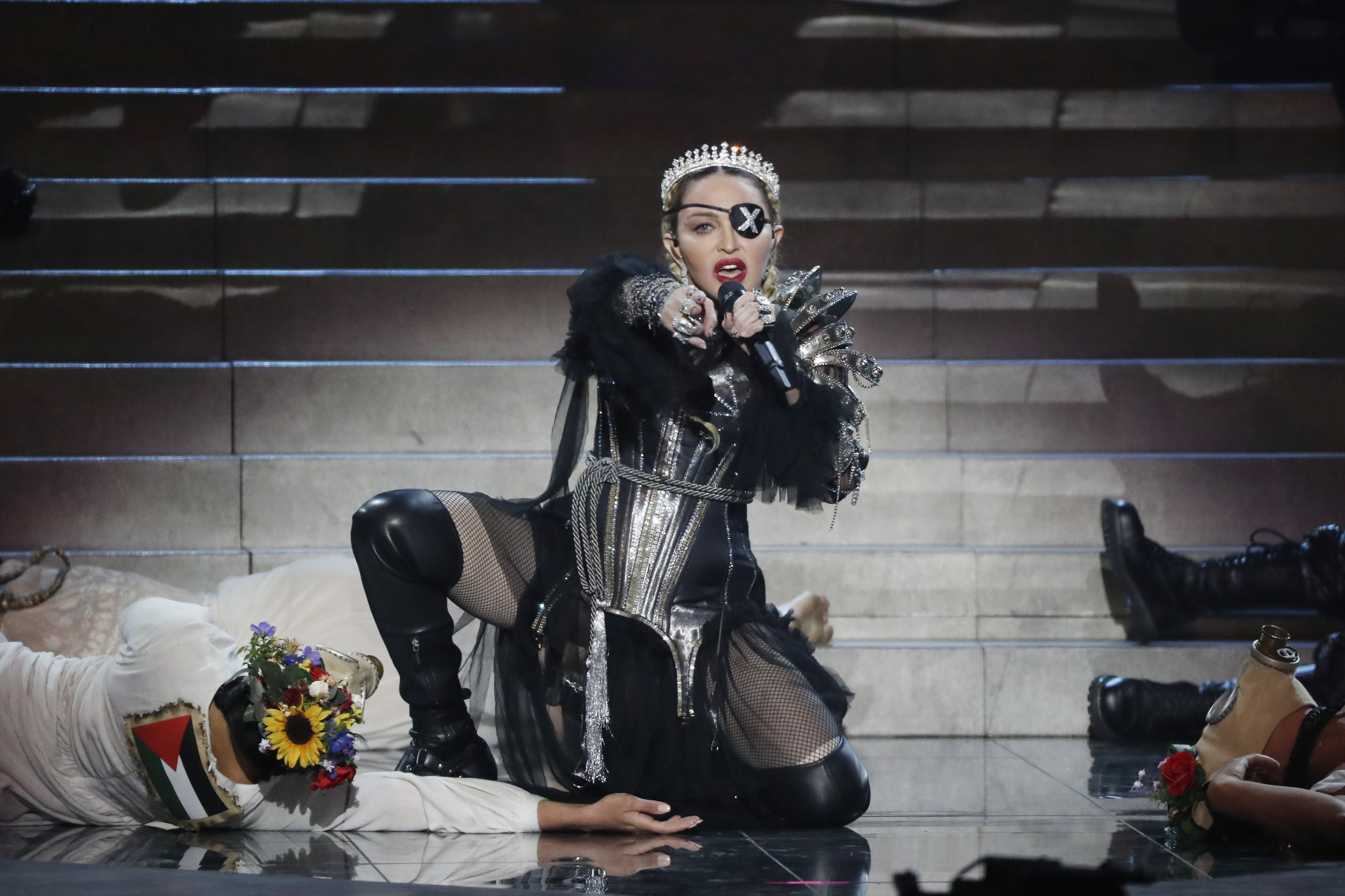 Madonna makes political statement during Eurovision performance