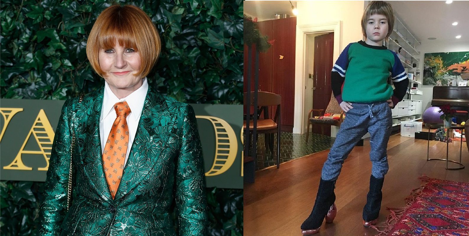Mary Portas' five-year-old son slays in designer heels