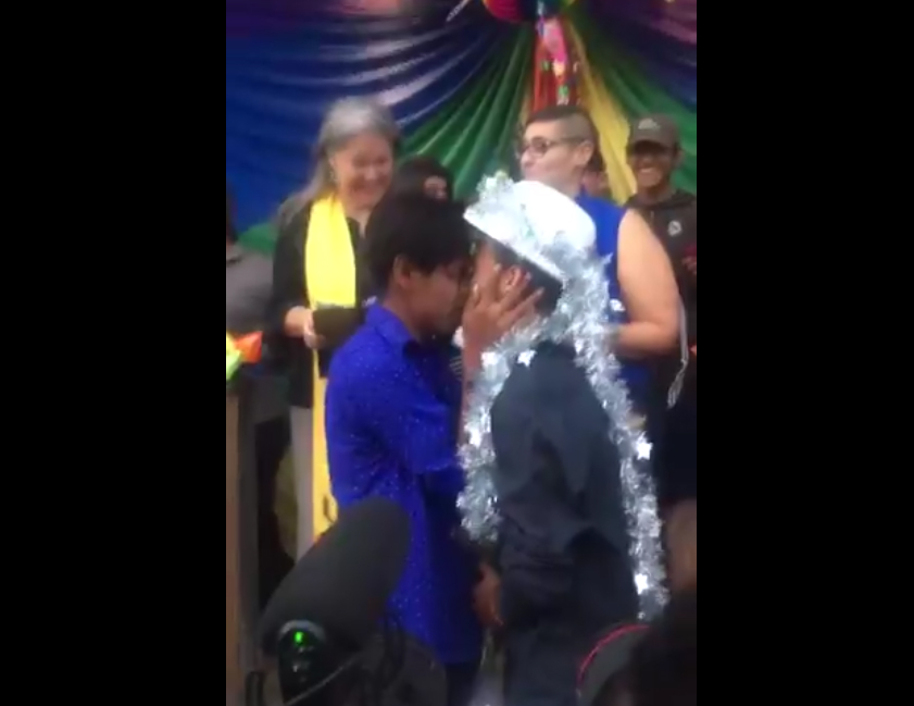 Gay couple from LGBT migrant caravan marry in Tijuana