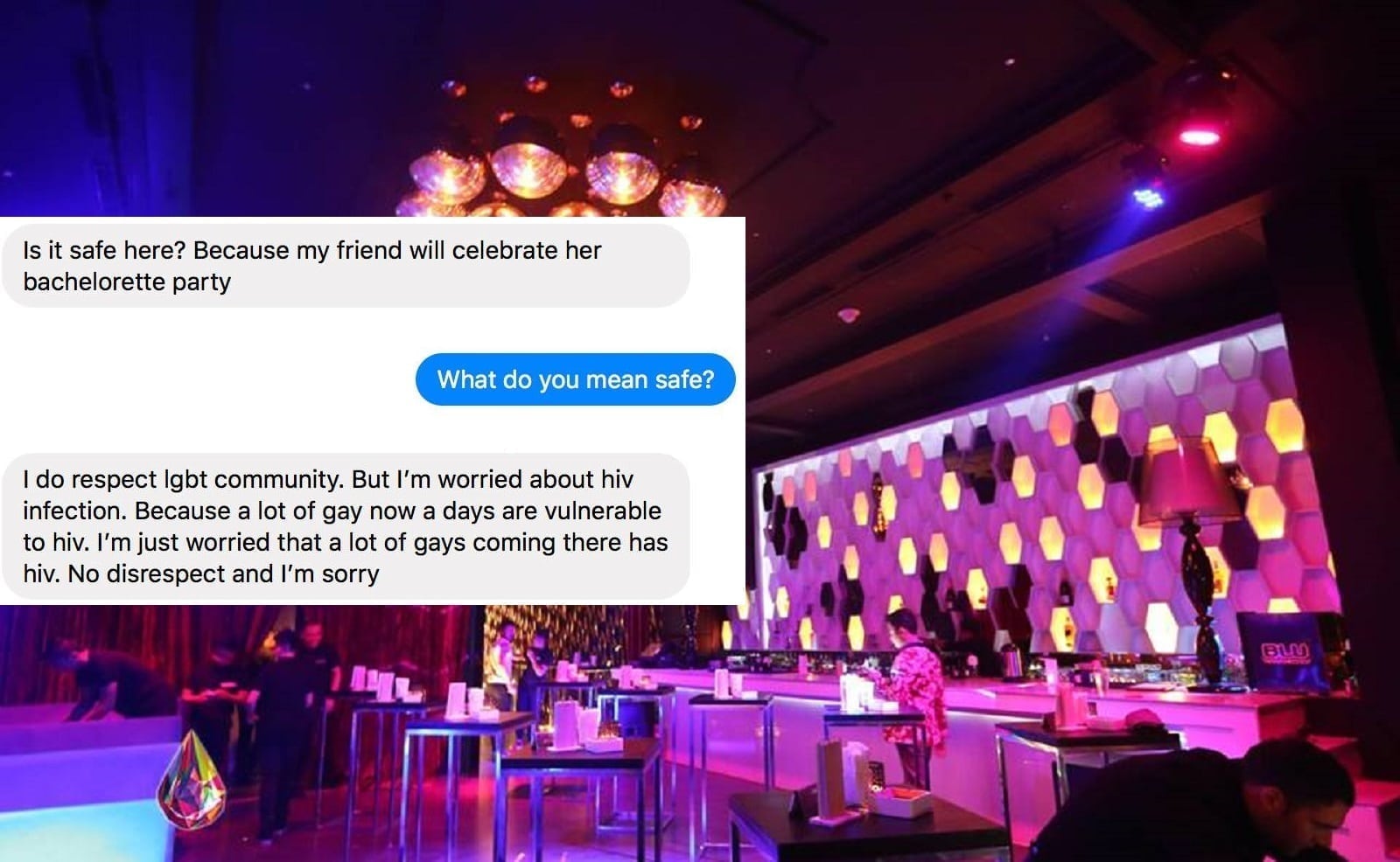 Gay club posts public response to straight hen party 'worried about getting HIV'