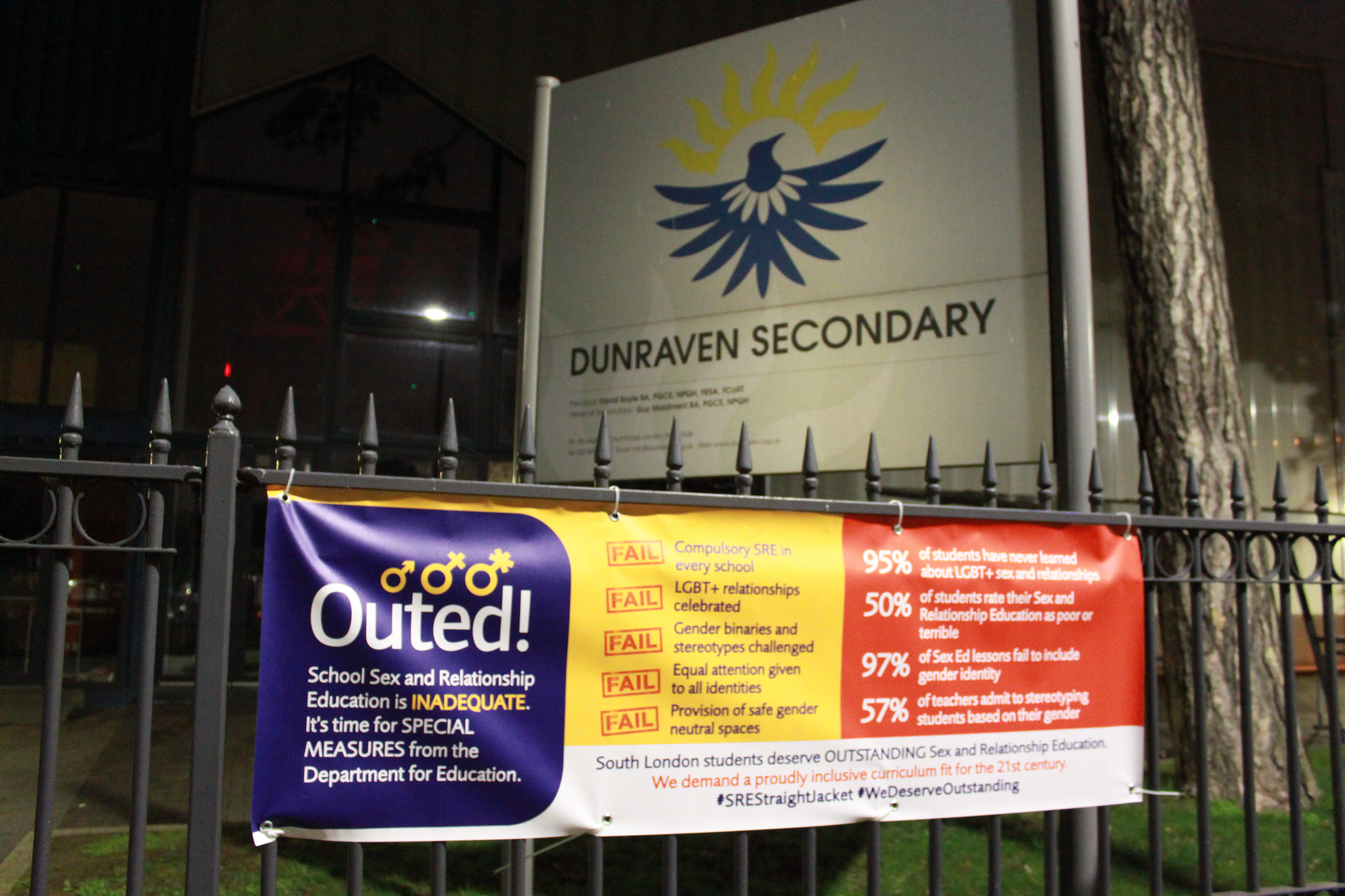 Students hijack Ofsted signs in bid for LGBT inclusive sex ed in 2019