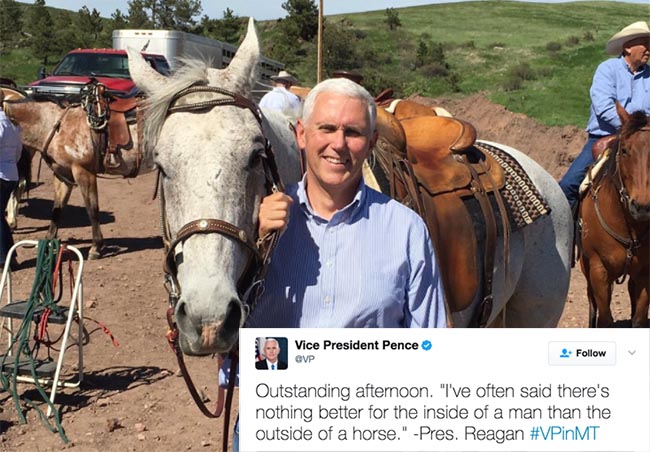 It's three years since Mike Pence said he wanted a horse 'inside' him and if we have to remember then so do you