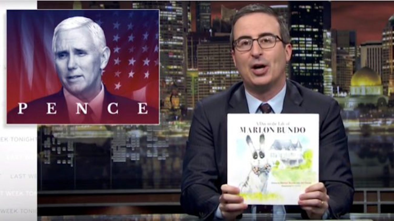 John Oliver parodies book about Mike Pence's pet rabbit by making it about gay rights