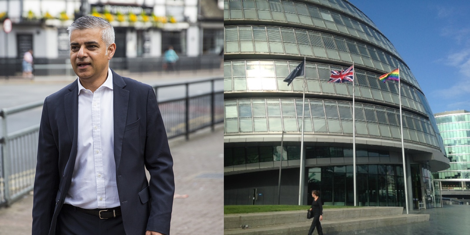 New Mayor of London Sadiq Khan flies rainbow flag from City Hall