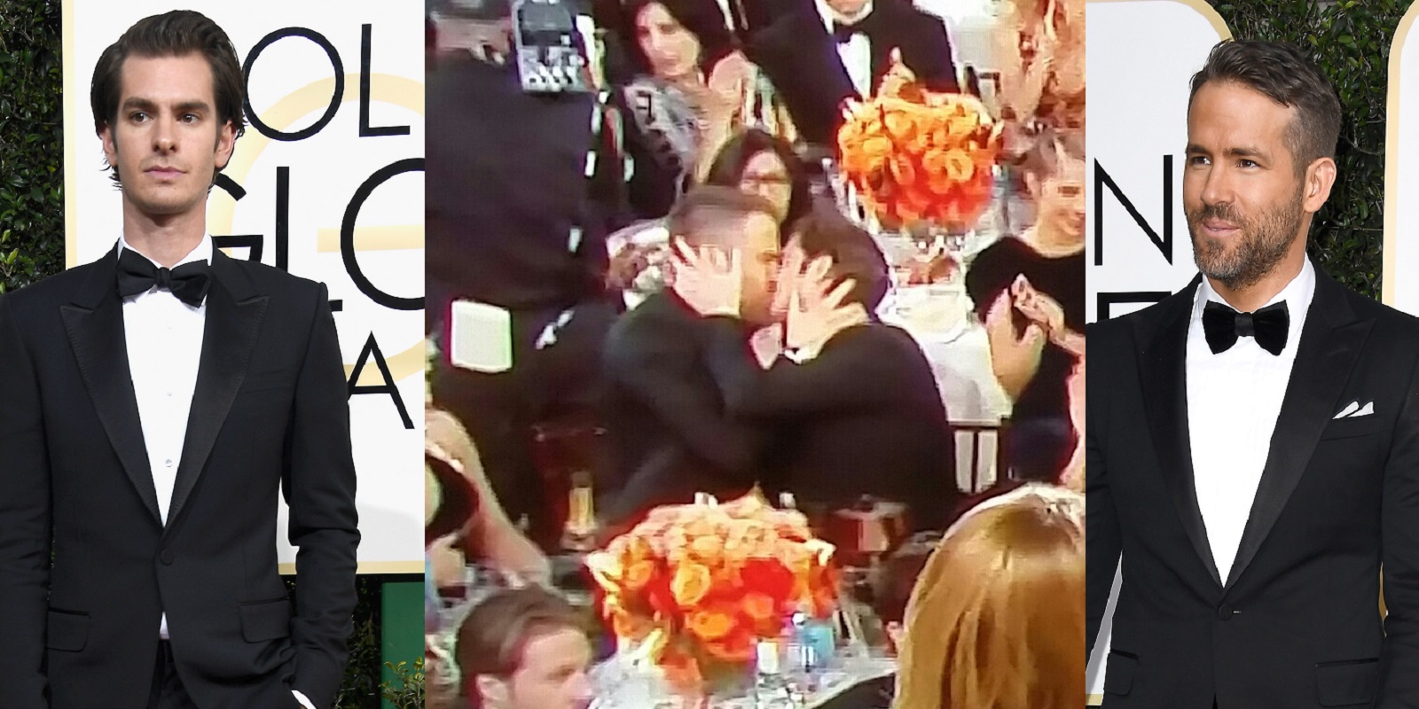 Andrew Garfield and Ryan Reynolds upstage Golden Globes with passionate kiss