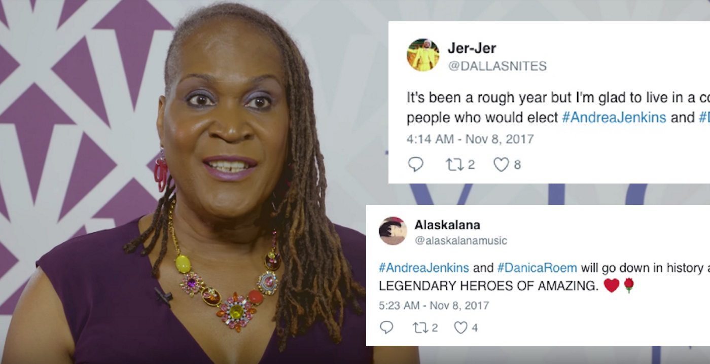 People are so excited that the first trans woman of colour has won a US election