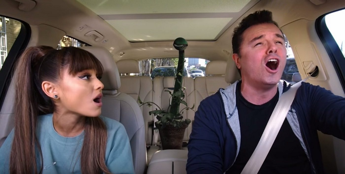 Ariana Grande sings musical number during fabulous Carpool Karaoke - and almost crashes
