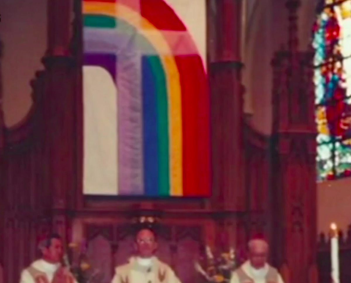 Catholic priest who burned rainbow flag 'removed from church'