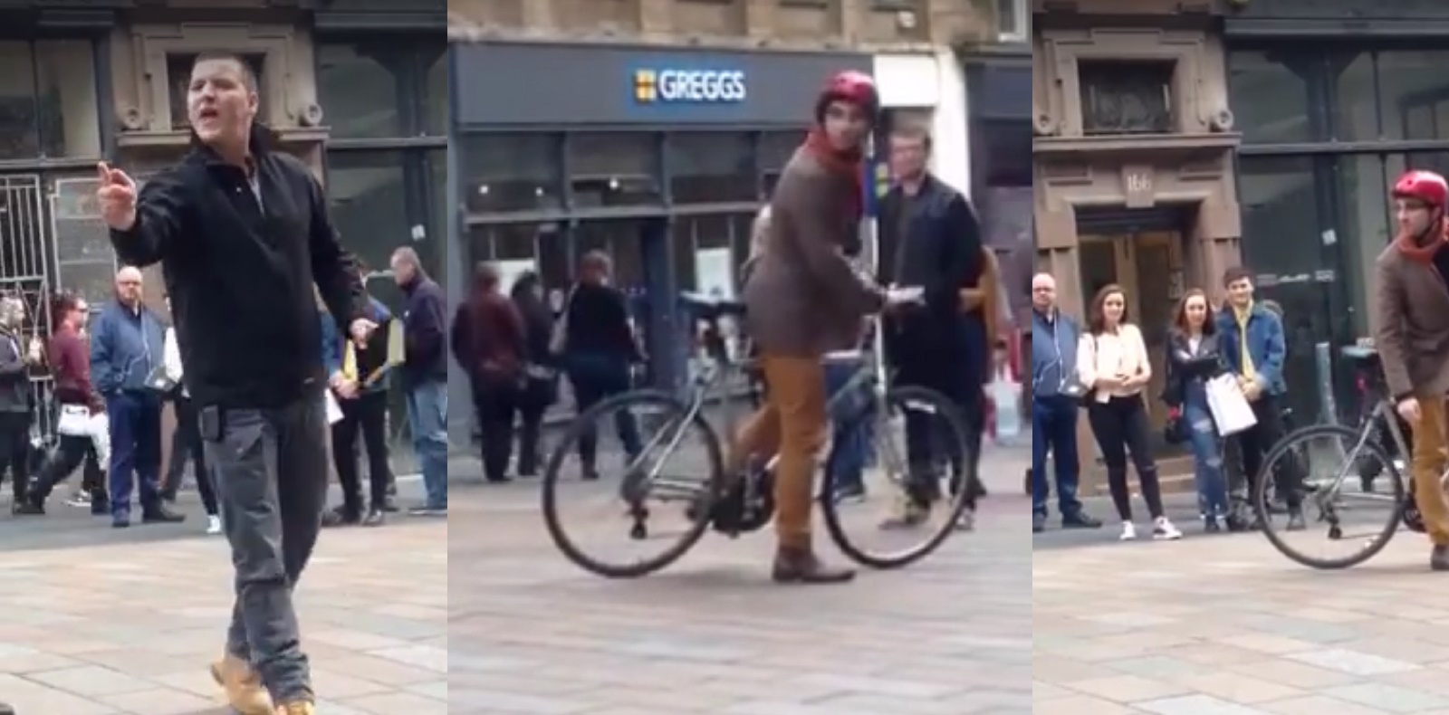 Watch: Gay cyclist gets round of applause for shutting down homophobic street preacher