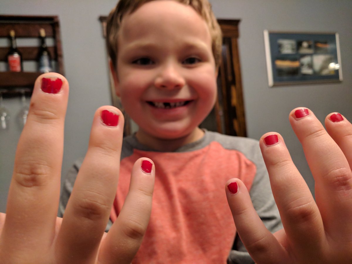 The five-year-old bullied for wearing nail polish 'feels like a superhero' now