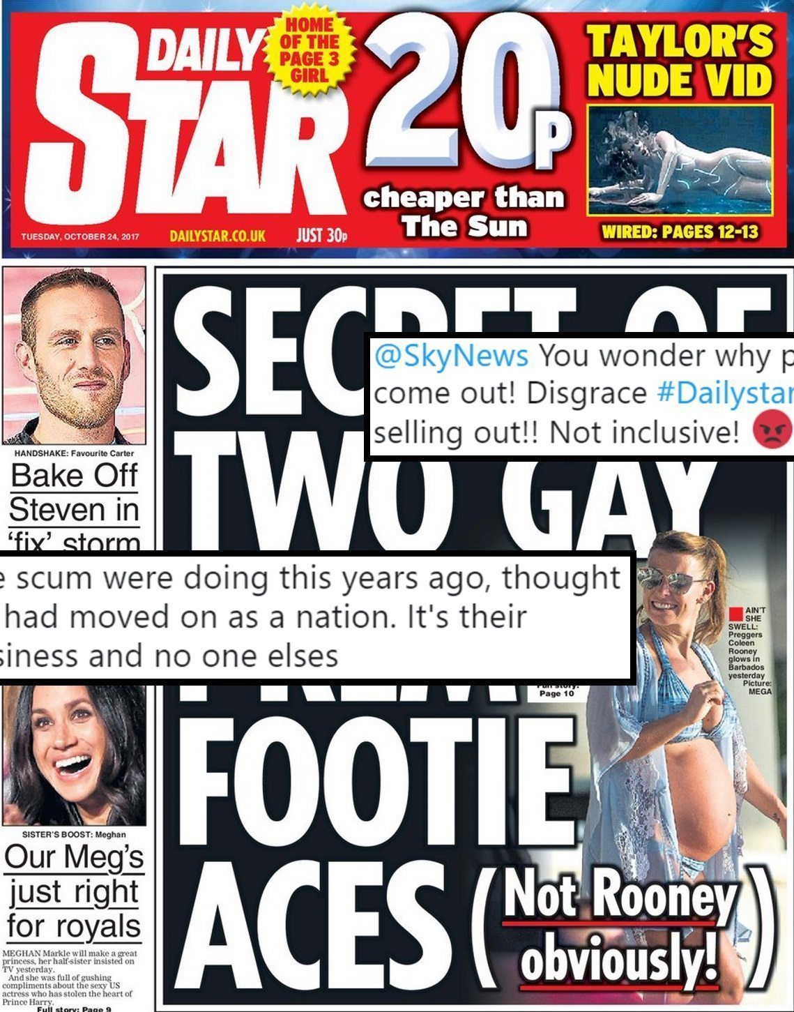 People are horrified by the Daily Star's story on gay footballers