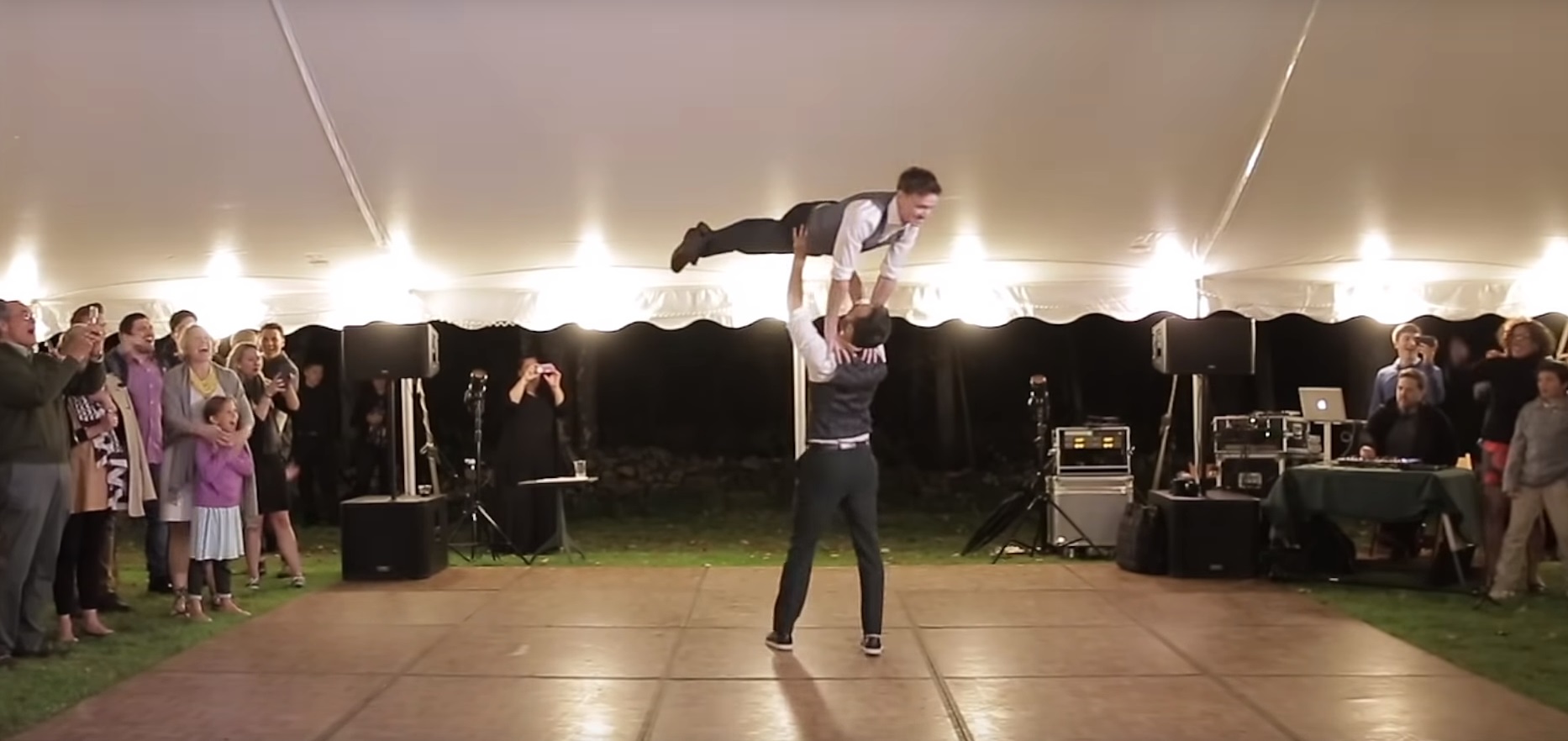 Gay couple stun wedding guests with flawless first dance mash-up