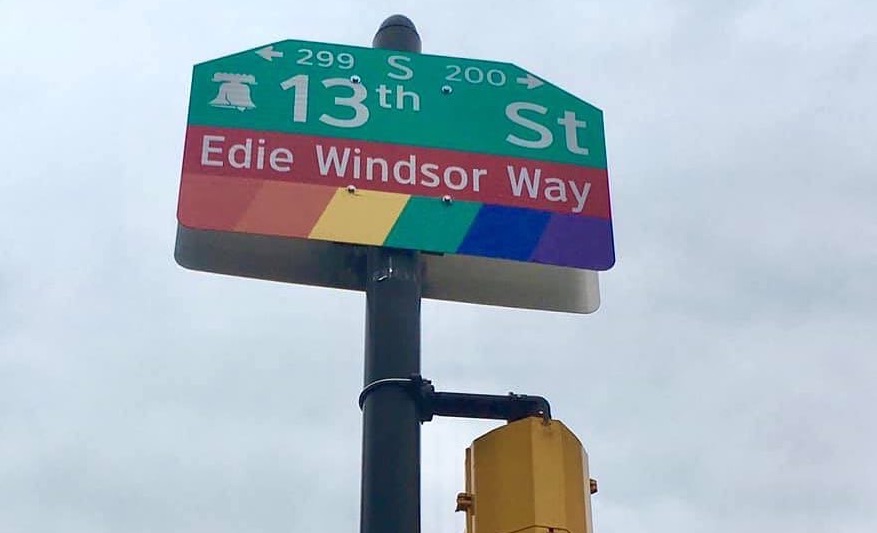 Edie Windsor street sign unveiled to honour lesbian campaigner