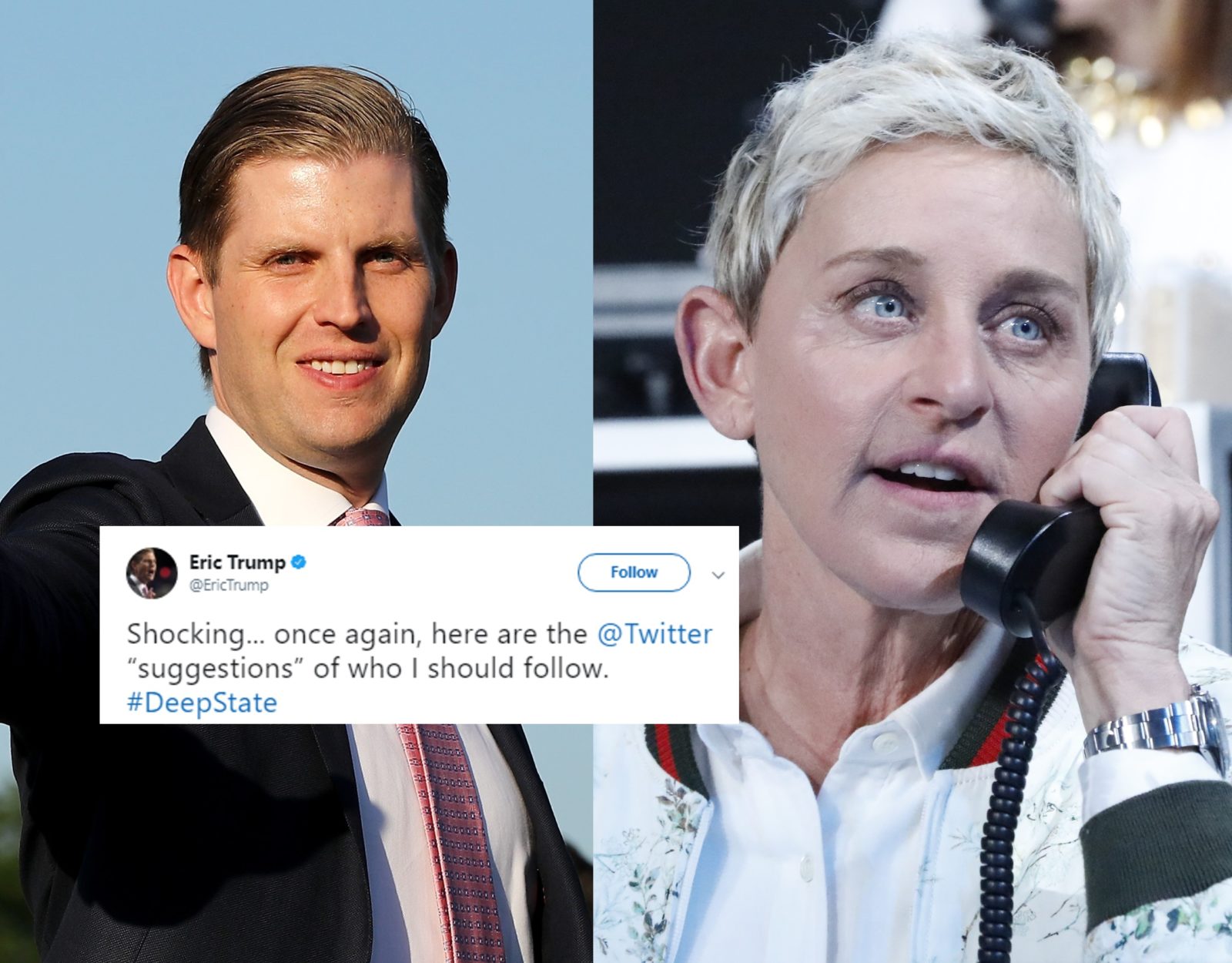 Eric Trump just tweeted a bizarre conspiracy theory about Ellen DeGeneres