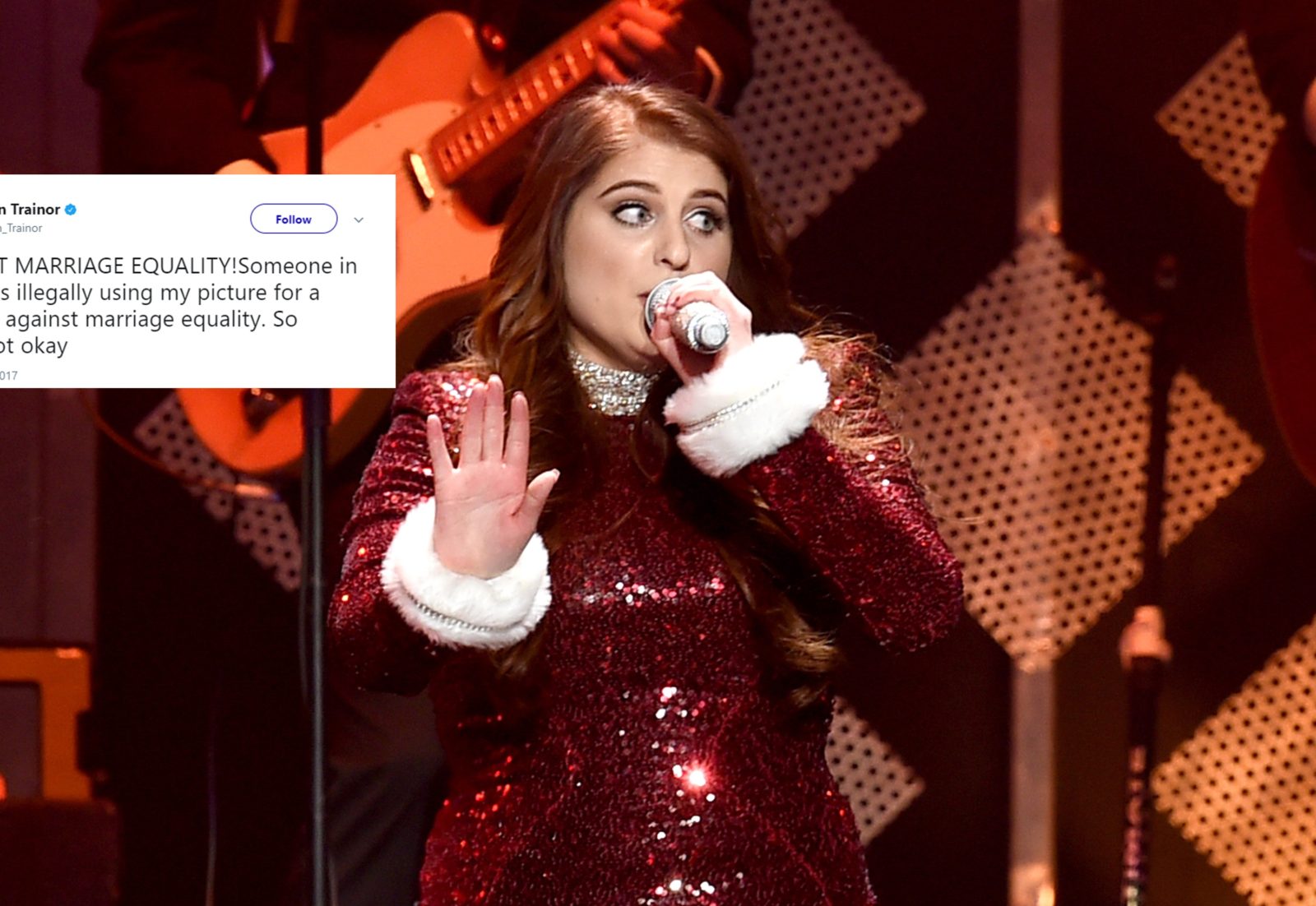 Meghan Trainor lashes out at homophobic anti-marriage equality group for using her image