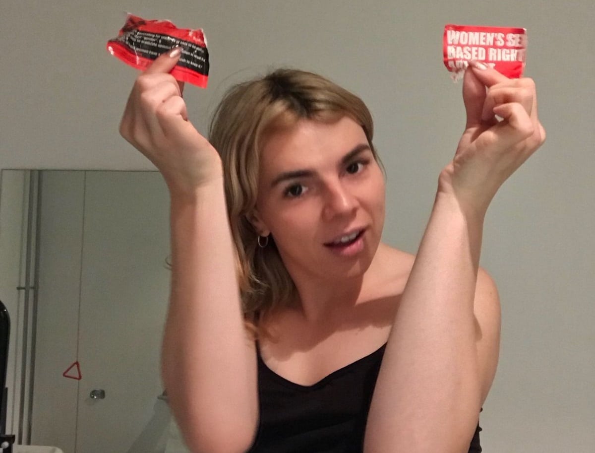Campaigner Shon Faye shows exactly how you should deal with horrific anti-trans stickers