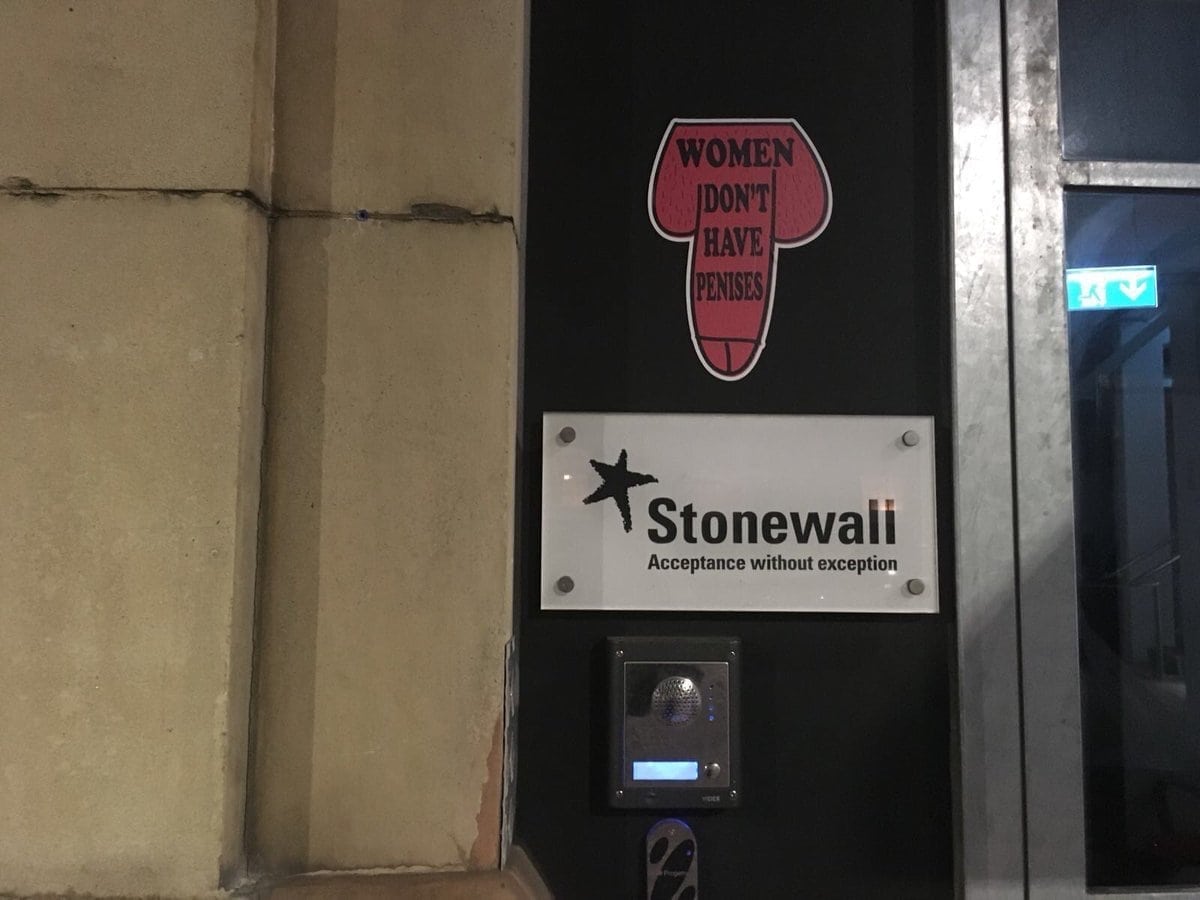 Anti-trans vandals are plastering vile 'women don't have penises' stickers around London