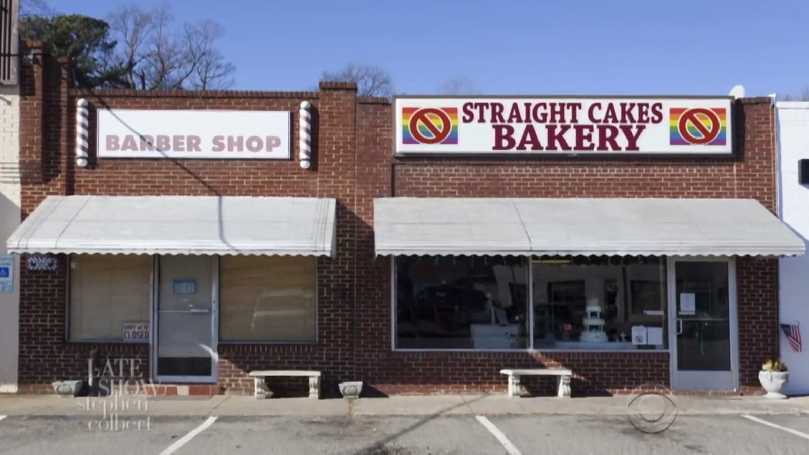 Stephen Colbert lampoons 'heterosexual cake bakery'