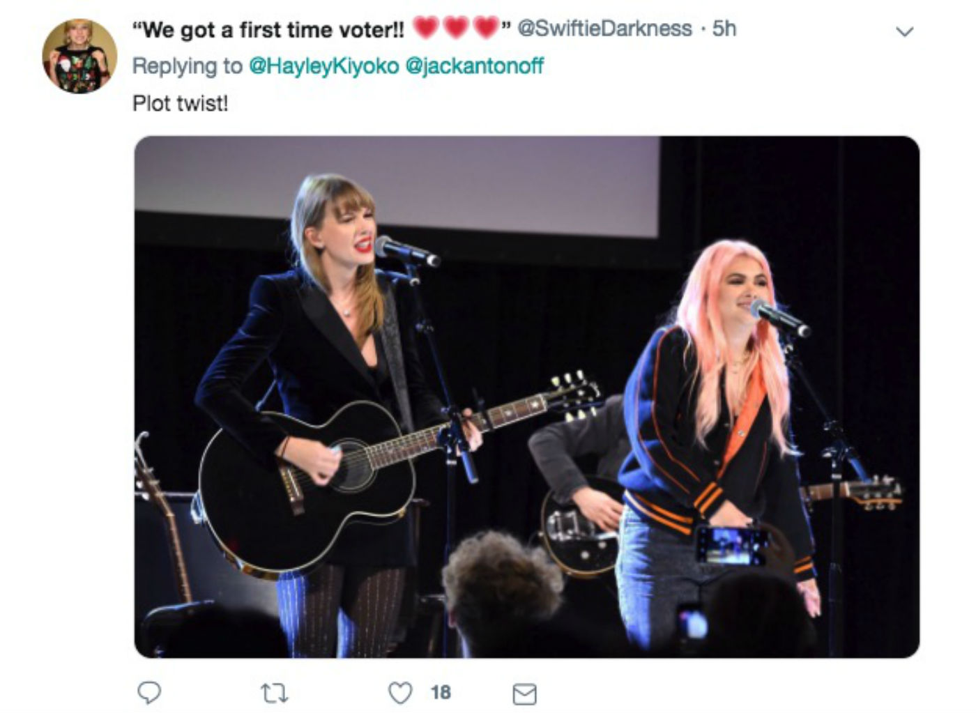 Taylor Swift surprises LGBT event with Hayley Kiyoko duet