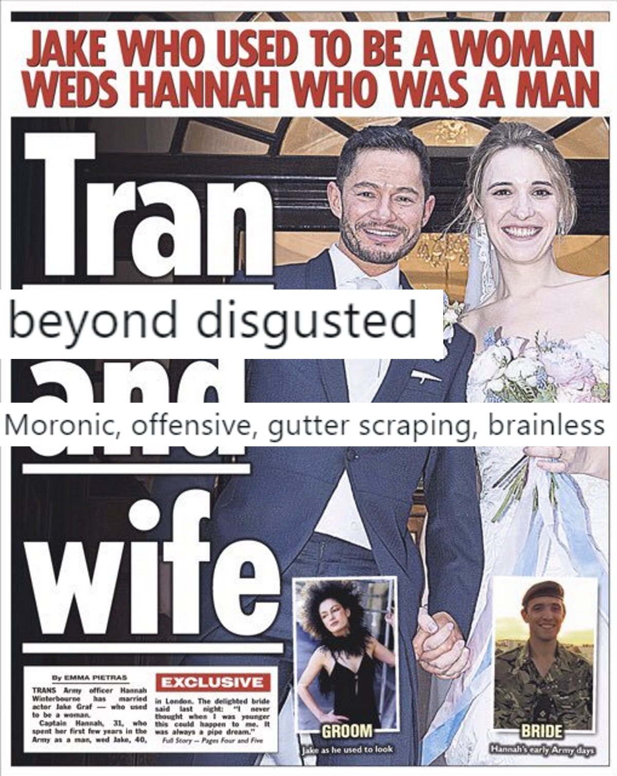 The Sun's 'Tran and wife' front page labelled 'vile, bigoted and shameful'