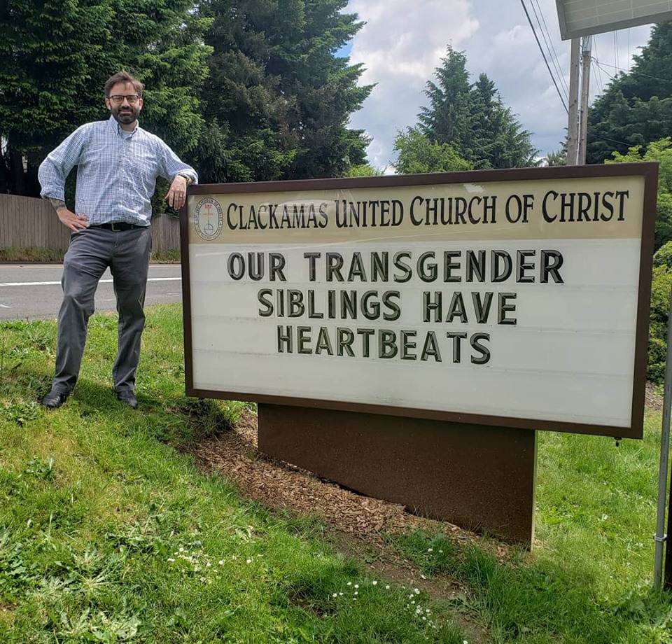 Portland church posts political pro-trans, anti-racist signs