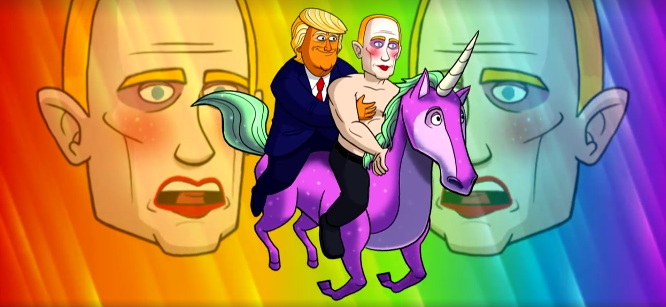 Putin thinks it should be illegal to depict him as gay - so Colbert did exactly that