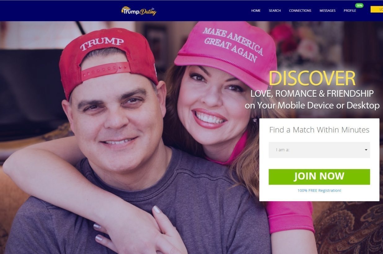 A dating site for Donald Trump fans featured a convicted paedophile on its homepage