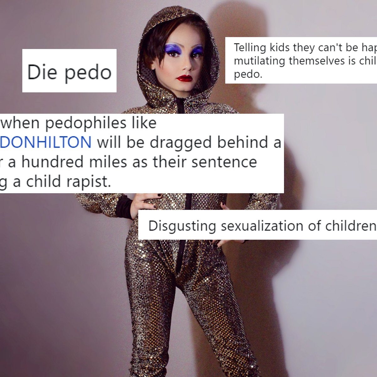 Exclusive: Nine-year-old drag queen horrifically abused after modelling for LGBT fashion company