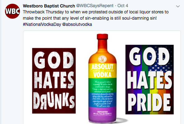 Westboro Baptist Church picked a fight with Absolut Vodka, and lost