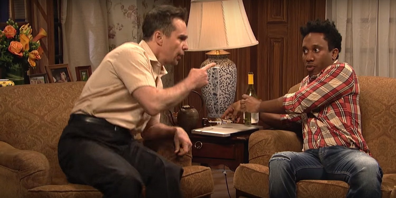 Hilarious SNL skit shows Sam Rockwell recognising his son's adult film star boyfriend