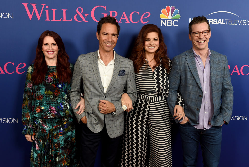 Megan Mullally, Eric McCormack, Debra Messing and Sean Hayes arrive at NBC
