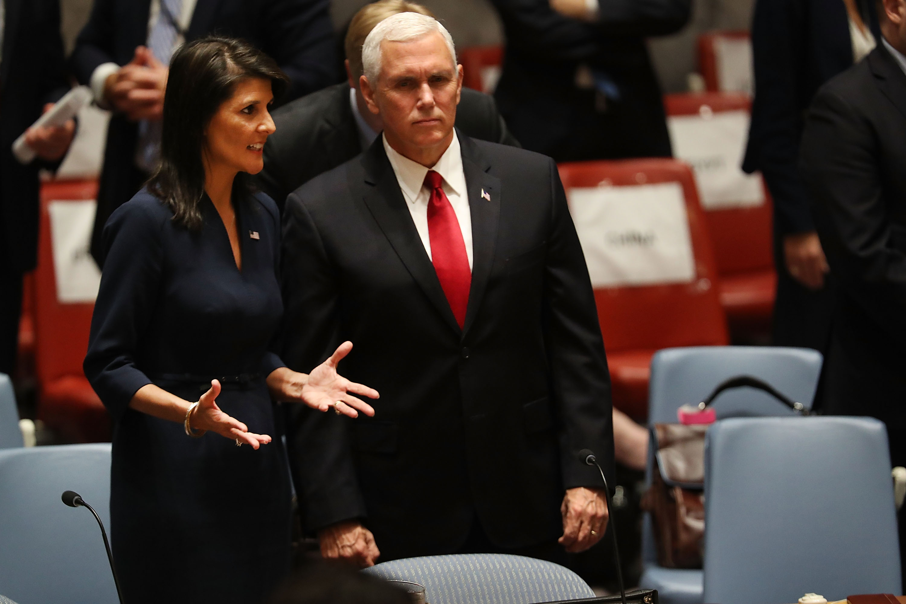 Former UN ambassador forced to deny she'll replace Mike Pence as Trump's running mate